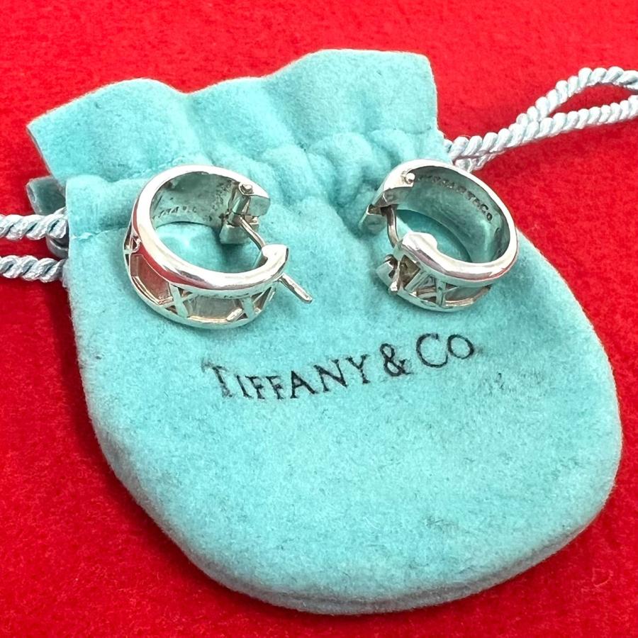 希少　Tiffany & Co. フープピアス シルバー　アトラス TIFFANY&Co.（ティファニー） 極 美品 保存袋付き ヴィンテージ