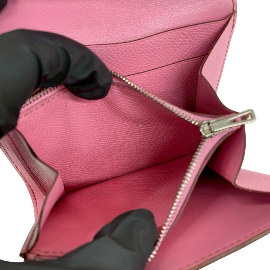 新品未使用!エルメス 極上シルク 淡ピンク×ネイビー 箱、リボン付き HERMES（エルメス） 未使用保管品 袋付き □N 刻印 コンスタンス