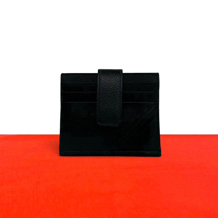 ほぼ未使用 PRADA プラダ ロゴ レザー 本革 二つ折り カードケース ミニ ウォレット 名刺入れ パスケース ブラック 黒 15677 PRADA（プラダ） ほぼ未使用 ロゴ レザー 本革 二つ折り カードケース