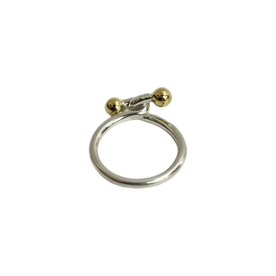 極 美品 TIFFANY&Co. ティファニー フック&アイ ラブノット リング シルバー925 K10イエローゴールド 指輪 7号 シルバー 75215_6