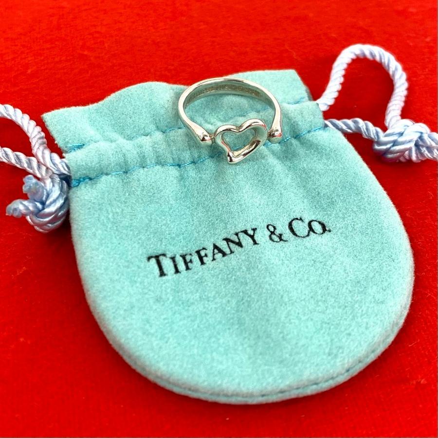 美品箱付き✨ティファニー　リング　ヴィンテージ　オープンハート　8号　925 TIFFANY&Co.（ティファニー） 極 美品 袋付き オープン ハート リング