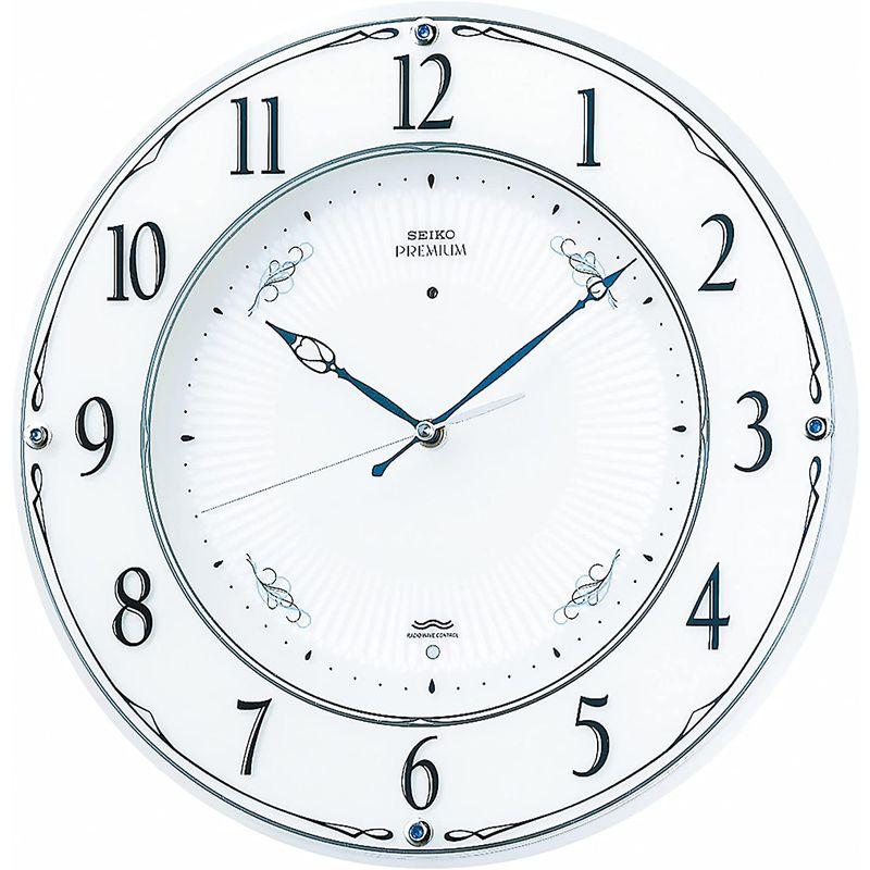 【値下げ中】 セイコークロック 掛け時計 電波 アナログ 木枠 白 パール LS230W 【2149732661】(11558円)