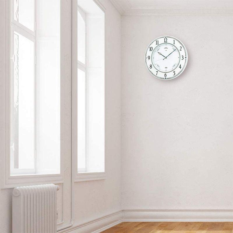 【値下げ中】 セイコークロック 掛け時計 電波 アナログ 木枠 白 パール LS230W 【2149732661】(11558円)