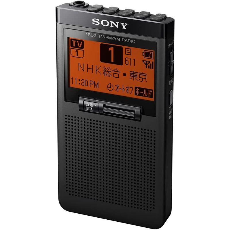 ソニー ポケットラジオ XDR-64TV : ポケッタブルサイズ ワイドFM対応/FM/AM/ワンセグTV音声対応 ブラック XDR-64T ミニコンポ、ラジカセ