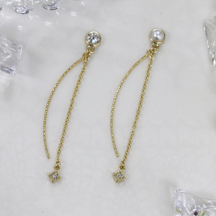 貼るピアス　チェーン×エンボススティックカーブ ゴールド お呼ばれ　結婚式　ピアス ノンホールピアス レディース シールピアス |  | 05