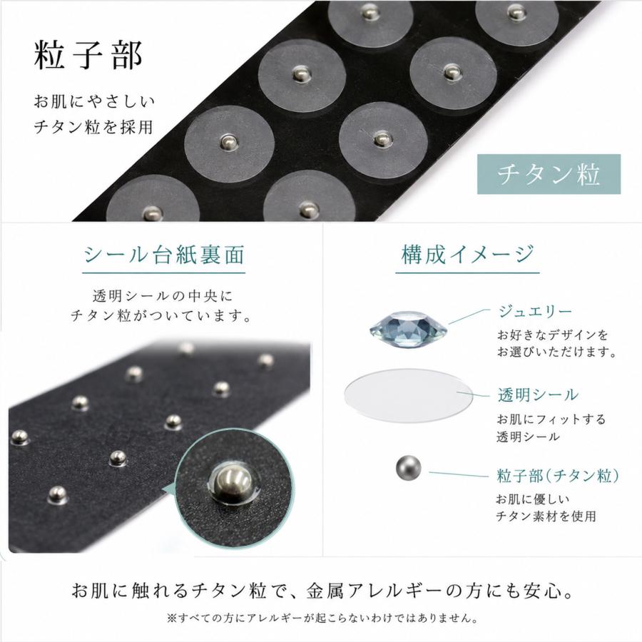 耳つぼジュエリー パール 20粒 ホワイト SS10 SS16 チタン粒 透明
