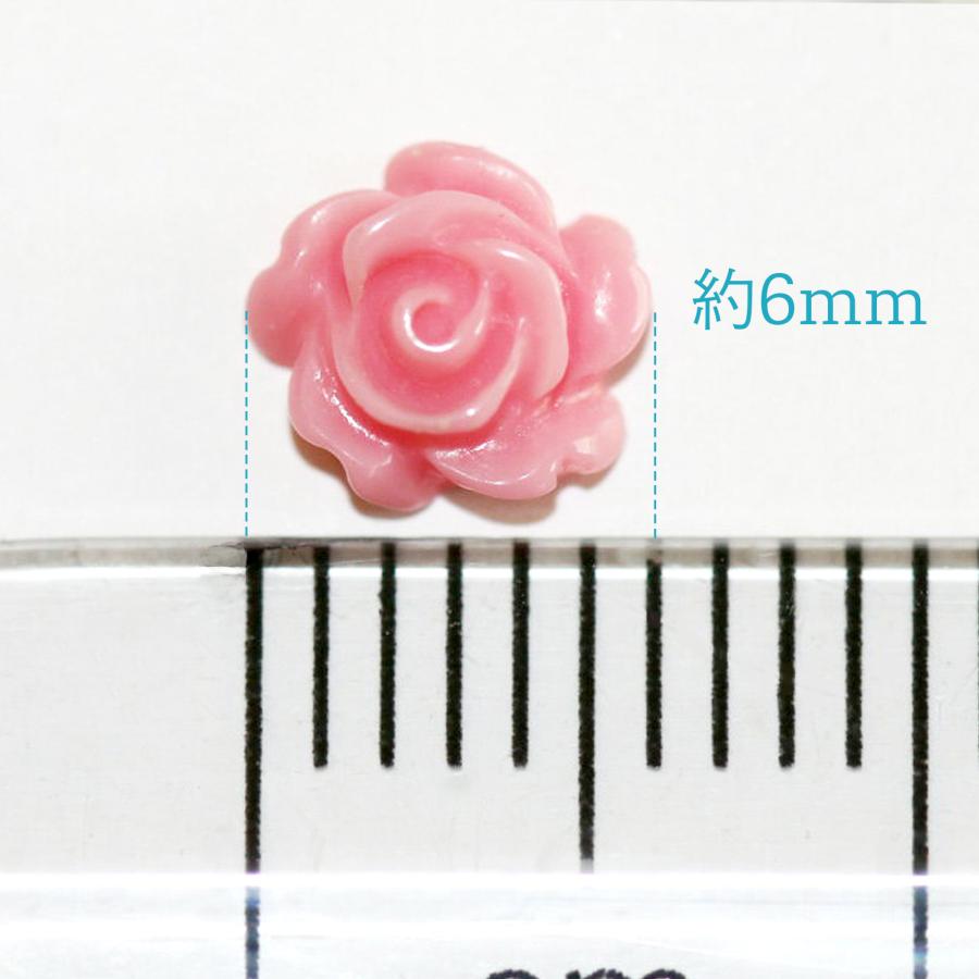 フラワー カボション バラ 6mm 10個 デコパーツ ネイルパーツ 3D