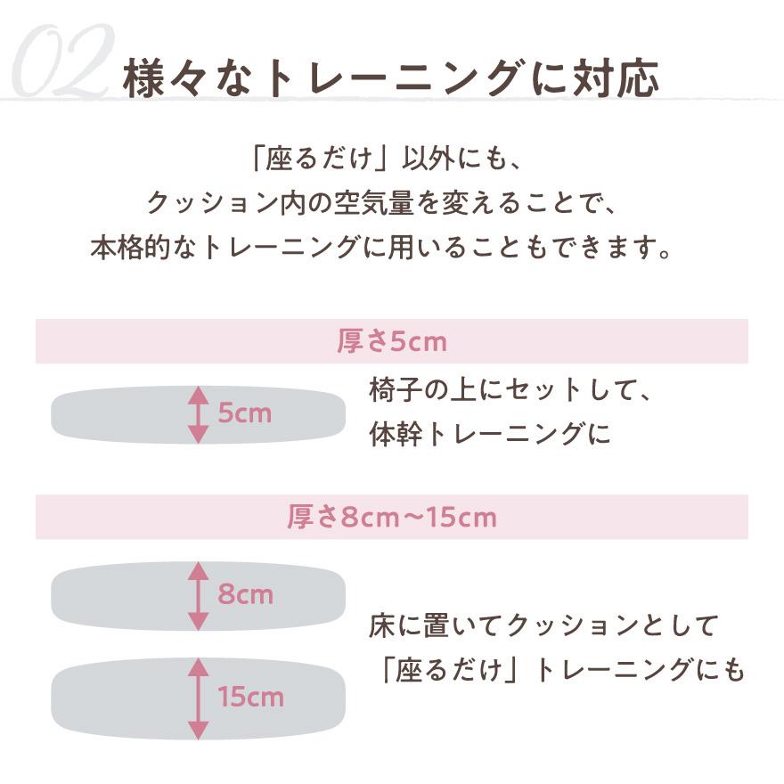 バランススクエア クッション 空気入れ ポンプ付き クッションカバー 使用可能 ポンプ 椅子 体幹 体幹トレーニング バランスクッション バランス クッション｜linomirai-2｜07