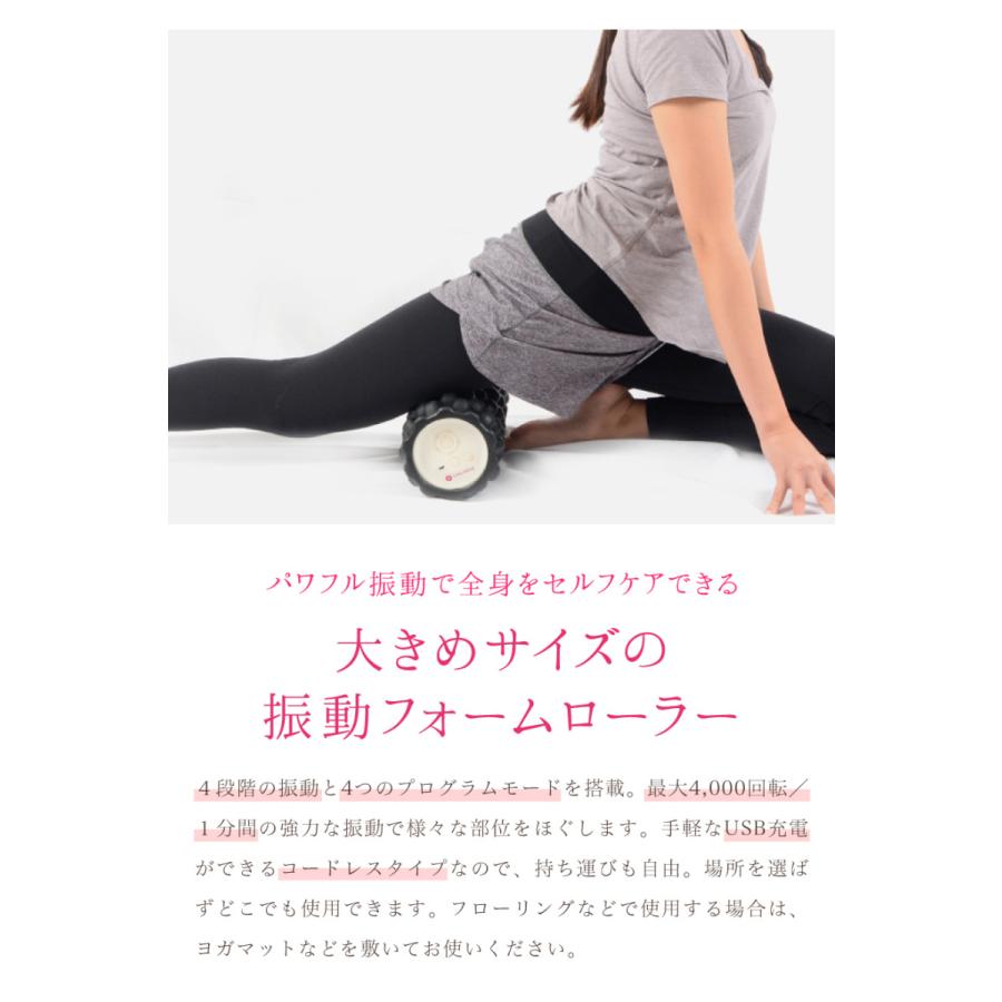 Lino Mirai 振動フォームローラー マッサージローラー ブラック