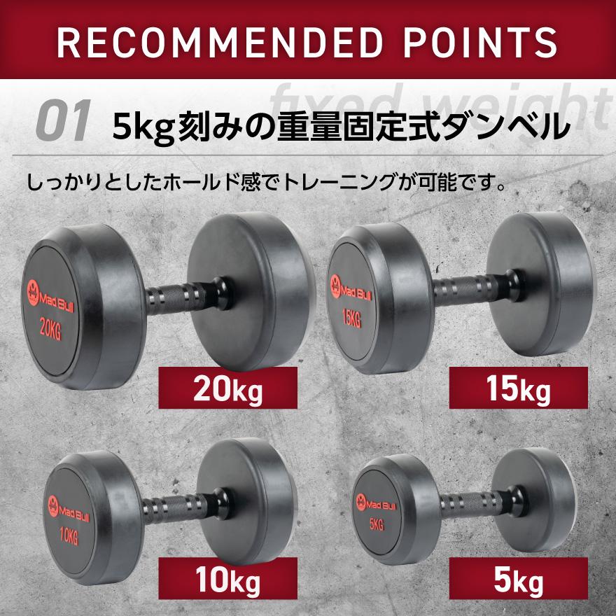 PU ダンベル 10kg 2個 セット 鉄アレイ ラバーダンベル コーティングダンベル ジムダンベル トレーニング 筋トレ ダンベルセット コーティング スチール 固定式｜linomirai-2｜02