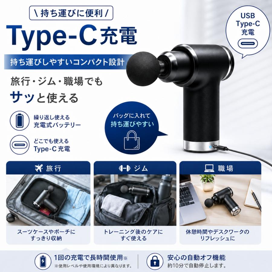 マッサージガン dショッピング |【即納】 マッサージガン 日本製 軽量 ミニ マッサージ
