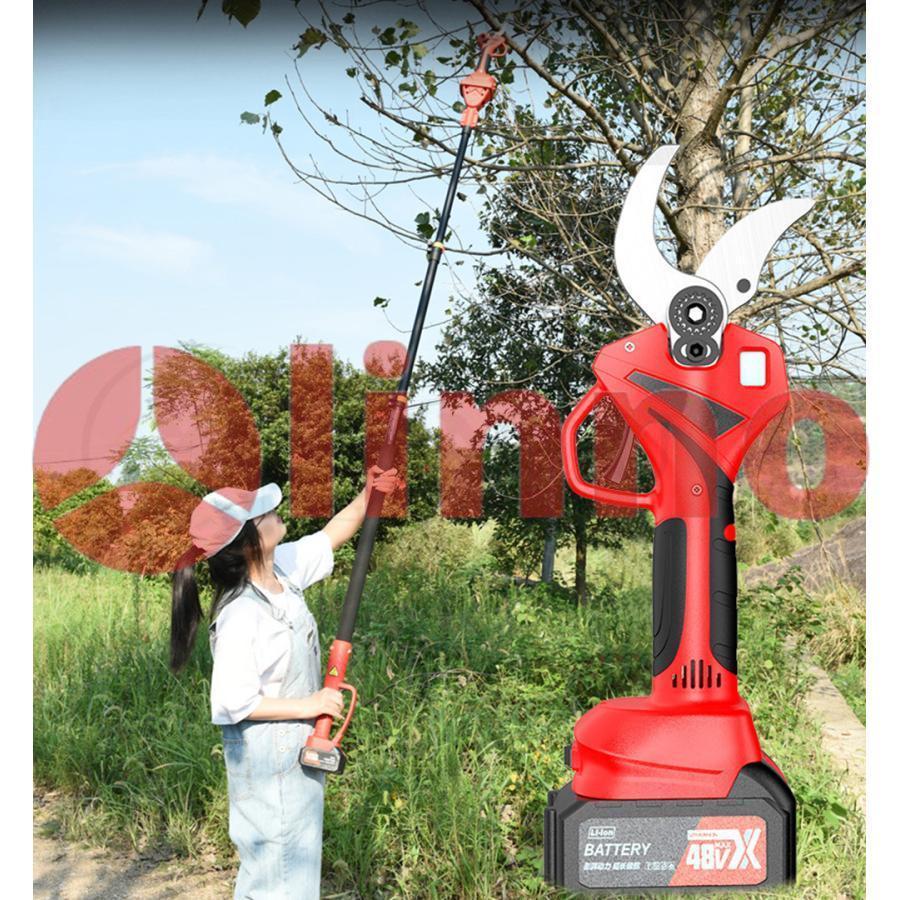 剪定ばさみ 電動 高枝切りバサミ マキタ 18Vバッテリー対応 コードレス 電動チェーンソー 高枝切り鋏 切断直径40mm 250cm 延長ポール 切断回数と電池残量表示 