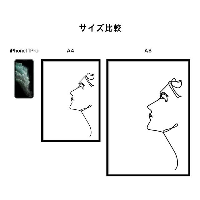 A0028/線画/アートポスター/インテリア/モダン/ウォールデコレーション/壁掛け/アートパネル/顔 | ブランド登録なし | 02
