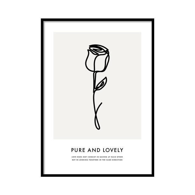 A0041/線画/アートポスター/インテリア/モダン/ウォールデコレーション/壁掛け/アートパネル/花/バラ | ブランド登録なし