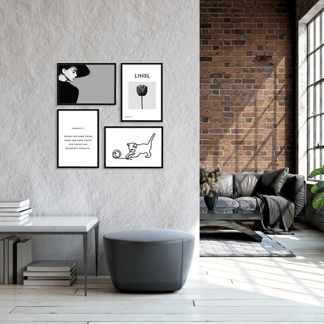 A0045/線画/アートポスター/インテリア/モダン/ウォールデコレーション/壁掛け/アートパネル/猫/ネコ | ブランド登録なし | 01