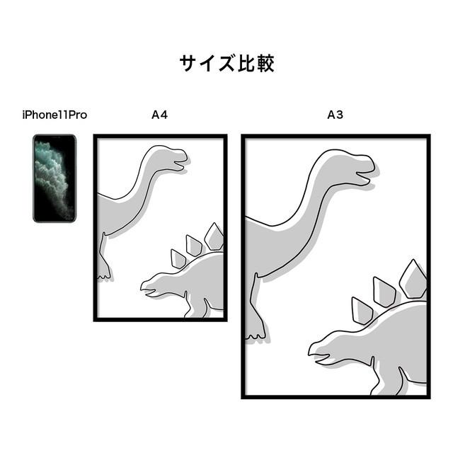 A0075/線画/アートポスター/インテリア/モダン/ウォールデコレーション/壁掛け/アートパネル/恐竜/子供部屋 | ブランド登録なし | 04