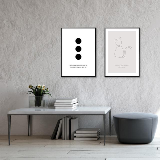 A0097/線画/アートポスター/インテリア/モダン/ウォールデコレーション/壁掛け/アートパネル/猫/ネコ | ブランド登録なし | 05