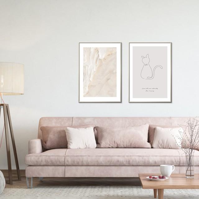 A0097/線画/アートポスター/インテリア/モダン/ウォールデコレーション/壁掛け/アートパネル/猫/ネコ | ブランド登録なし | 08