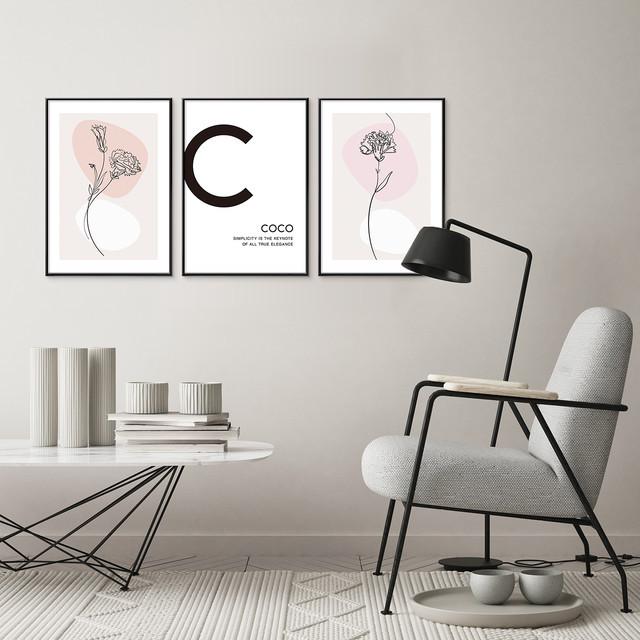 A0112/線画/アートポスター/インテリア/モダン/ウォールデコレーション/壁掛け/アートパネル/カーネーション | ブランド登録なし | 03
