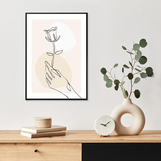 A0121/線画/アートポスター/インテリア/モダン/ウォールデコレーション/壁掛け/アートパネル/花/ボタニカル | ブランド登録なし | 01