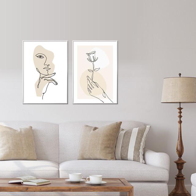 A0121/線画/アートポスター/インテリア/モダン/ウォールデコレーション/壁掛け/アートパネル/花/ボタニカル | ブランド登録なし | 03