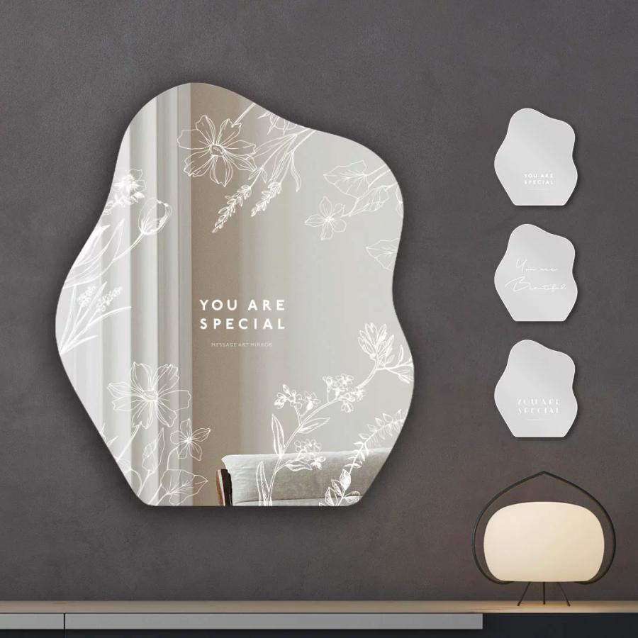 ウェーブミラー/ニュアンスミラー/インテリア/鏡/壁掛け/北欧モダン