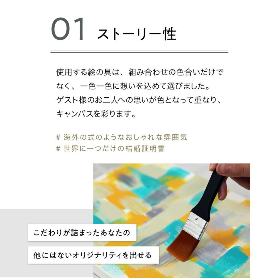 ゲスト参加型シンプルウェディングキャンバス結婚証明書 名入れ ペイントキャンバス LINSL w0004日本製 | ブランド登録なし | 11