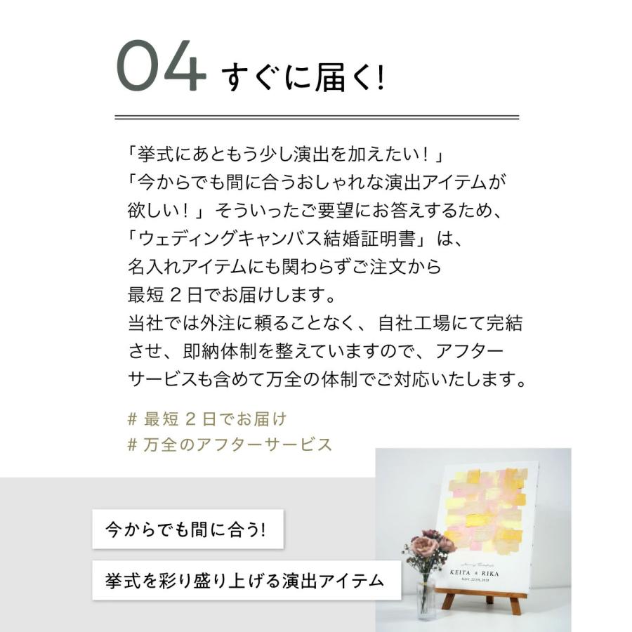 ゲスト参加型シンプルウェディングキャンバス結婚証明書 名入れ ペイントキャンバス LINSL w0004日本製 | ブランド登録なし | 14