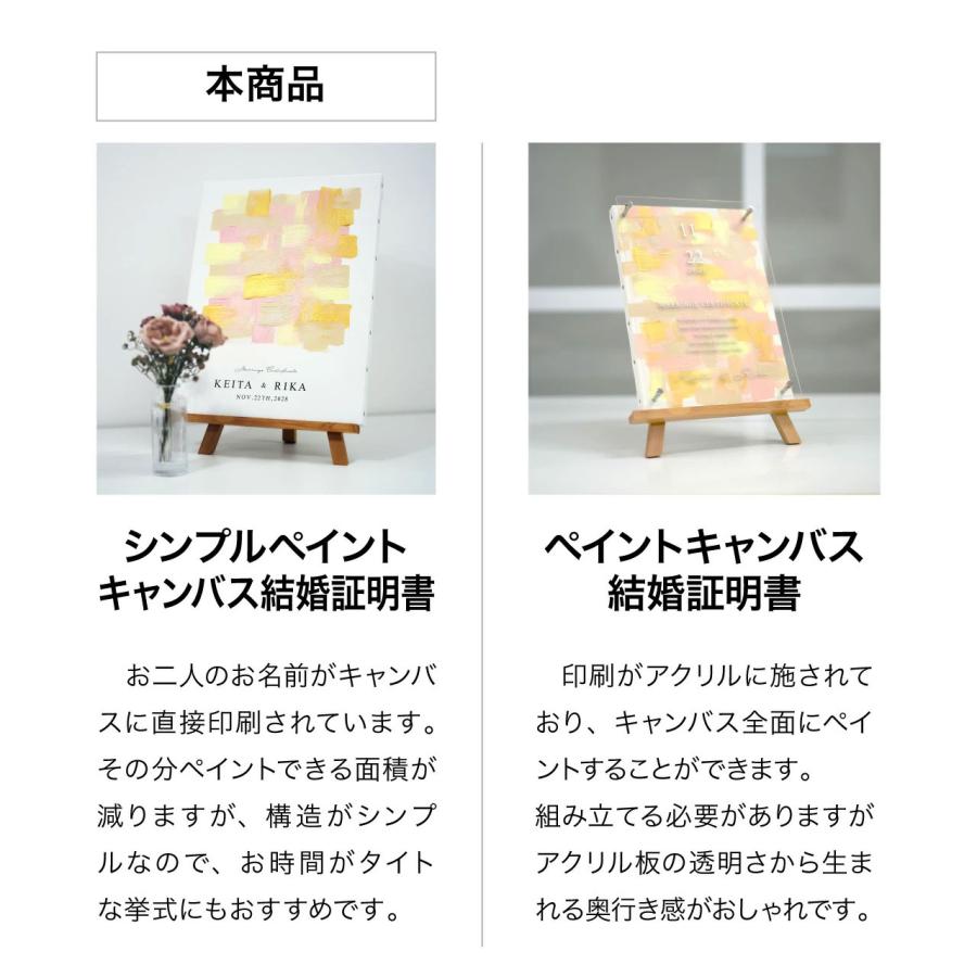 ゲスト参加型シンプルウェディングキャンバス結婚証明書 名入れ ペイントキャンバス LINSL w0004日本製 | ブランド登録なし | 19