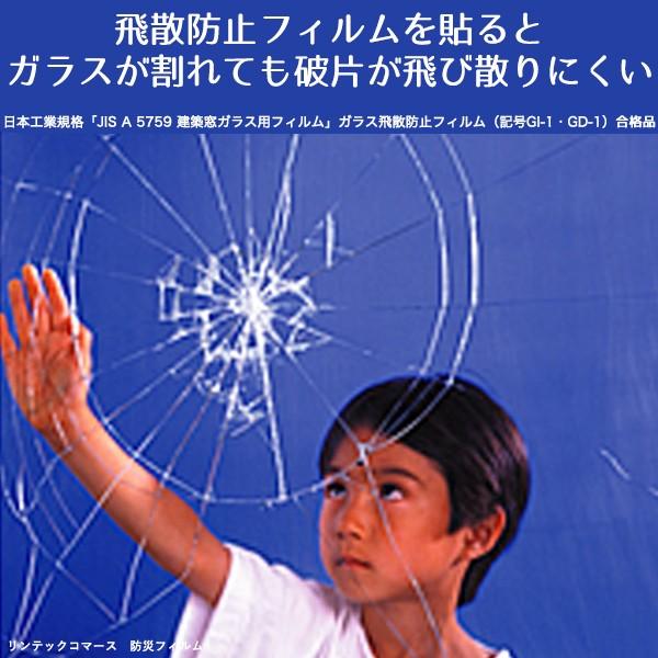 UVカットフィルム 飛散防止 防災 フィルム 透明 50μ 46cm×185cm