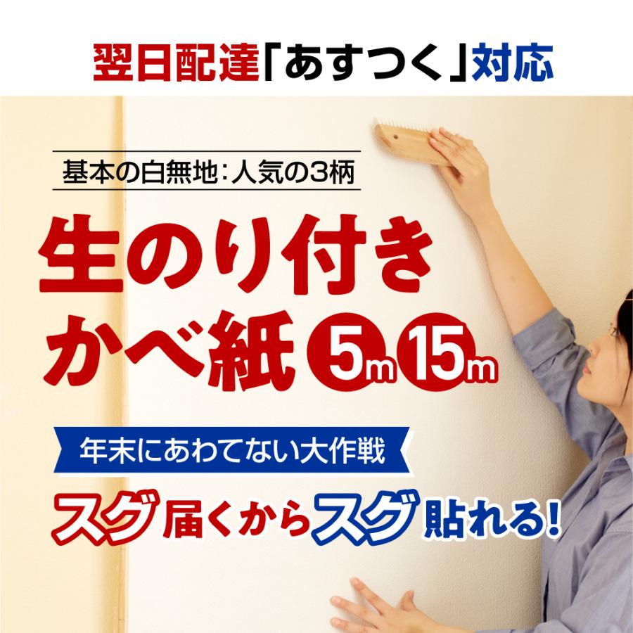 壁紙 白 ホワイト 無地 シンプル 柄なし 生のり付き 壁紙の上から重ね