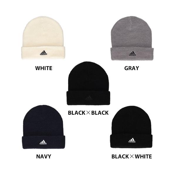 adidas（アディダス） アクリル ワッチ 折り返し ニット帽 黒 グレー