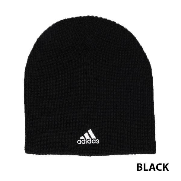 adidas（アディダス） アクリル ビーニー ニット帽 黒 グレー 白 紺