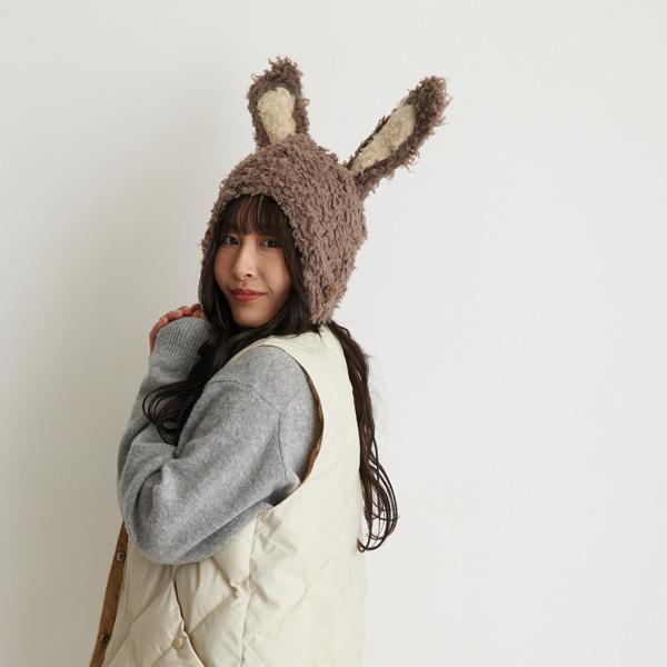 gouk雅　うさぎモチーフベレー帽 gouk雅 うさぎモチーフベレー帽 coeur a キャップ 帽子 うさぎ