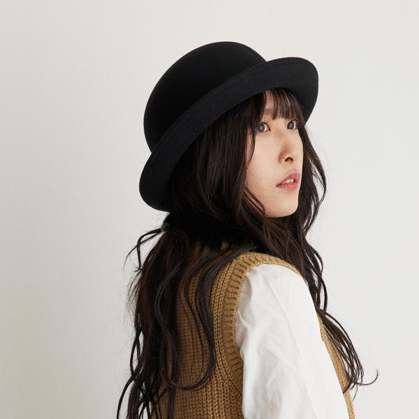 Ruben ポケッタブル フェルト ボーラーハット 大きいサイズ 58.5cm