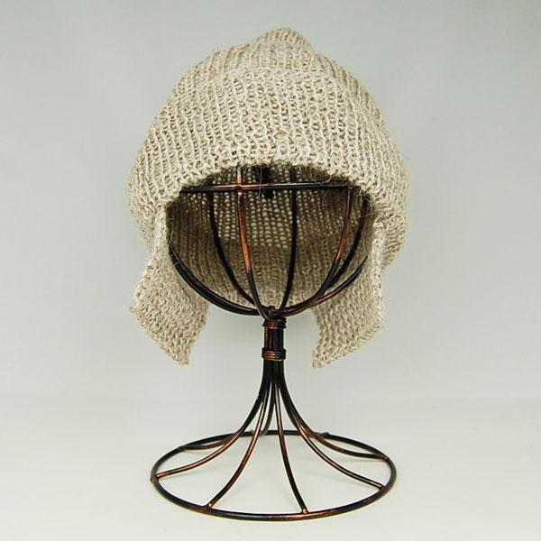 ミュールバウアー アルパカリネン 秋冬 耳当て付きニット帽 チャコールグレー ナチュラル Muhlbauer MUHLBAUER（ミュールバウアー） アルパカリネン 秋冬 耳当て付きニット