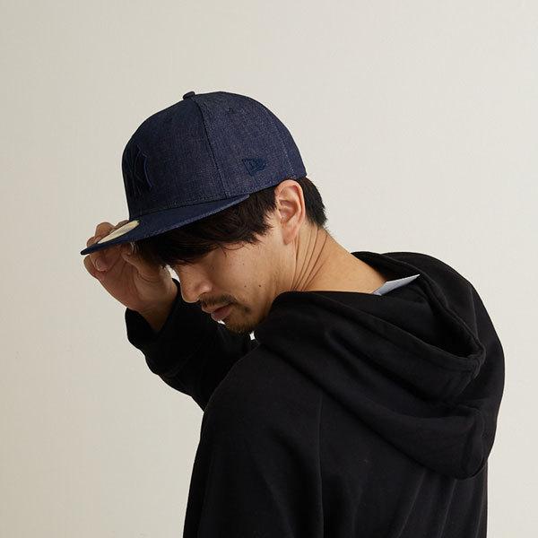 海外限定 NY ヤンキース デニム キャップ ブラック ニューエラ 59FIFTY ニューヨークヤンキース ブラックデニム