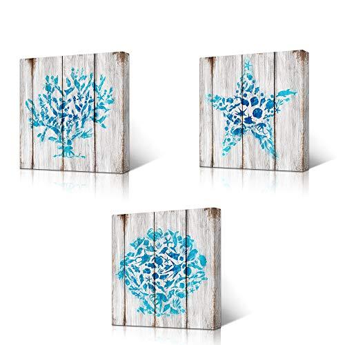 激安正規品 ウォールアート キャンバス 絵画 ヒトデ サンゴ 貝殻 Homeoart プリント 壁装飾 バスルーム 絵画 海岸 ビーチ テーマ 海 ティールブルー レリーフ アート Testingwebsitedesign Com