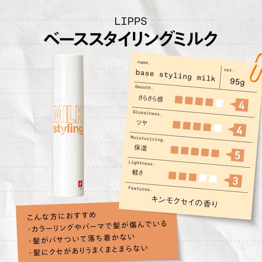 LIPPS（リップス） ヘアミルク 公式 ベーススタイリングミルク
