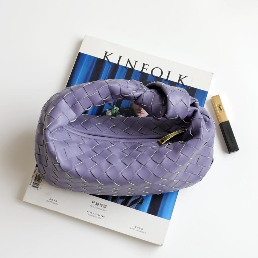 MIU MIU パープル 編み込みレザーイントレチャートバッグ ショルダー