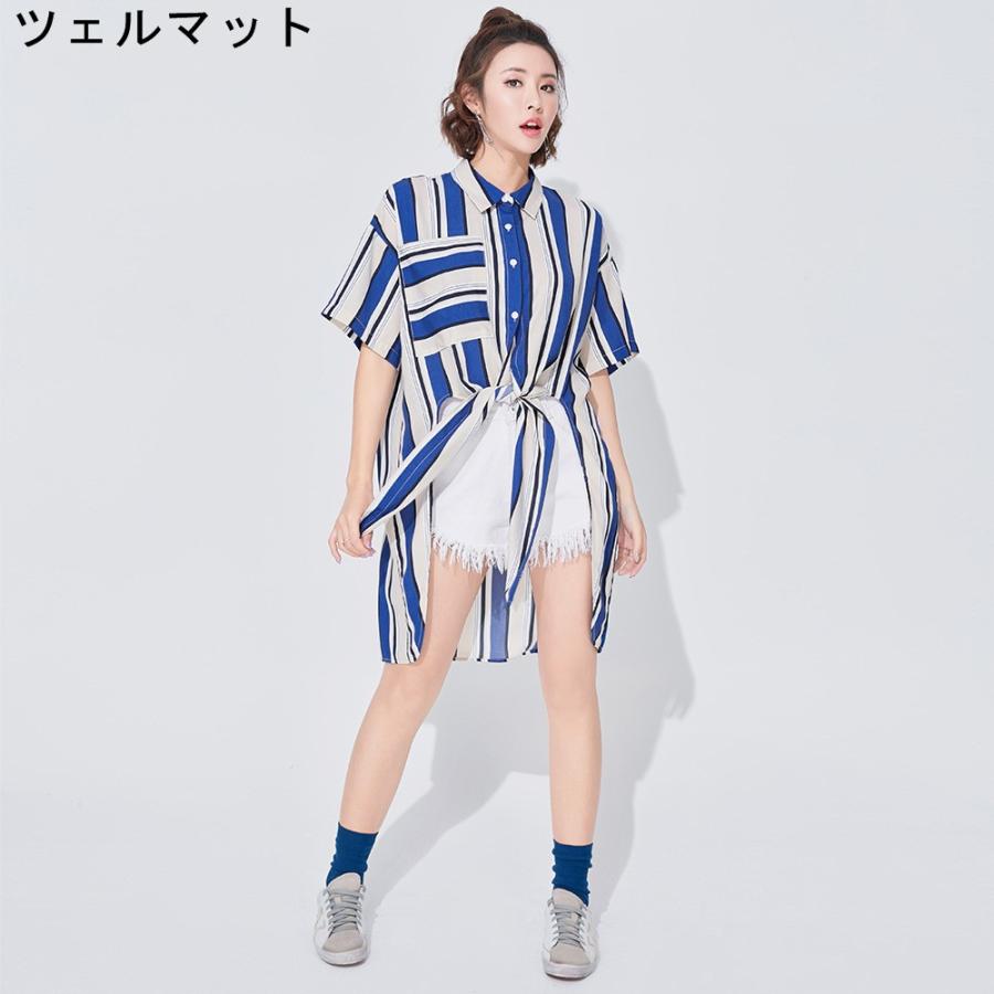 ワンピース レディースファッション 半袖 着痩せ ゆったりワンピース ボーダー シャツワンピース 夏 ストライプ 代30代40代 Sagaretxe Net