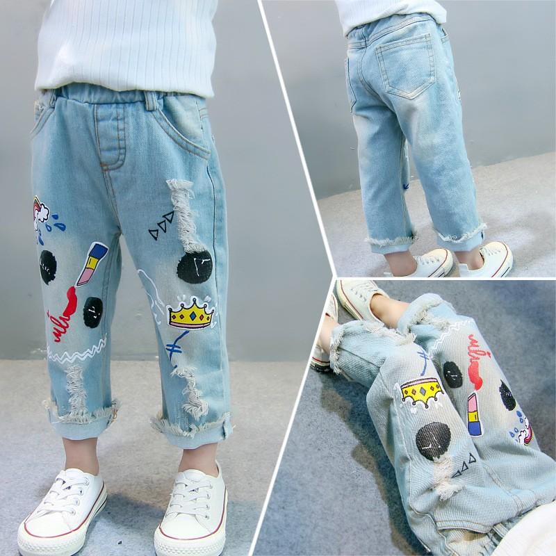 デニム パンツ ストレート ジーンズ ジーパン ストレッチ ダメージ ロールアップ 18 新作 キッズ 子供服 男の子 女の子 Campartout Fr