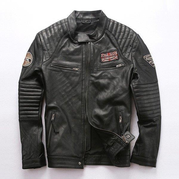爆売り 本革ジャケット ライダースジャケット 本革 立ち襟 牛革 刺繍 レザージャケット 革ジャン メンズ 人気が高い Mdtu Nw Gov Lk