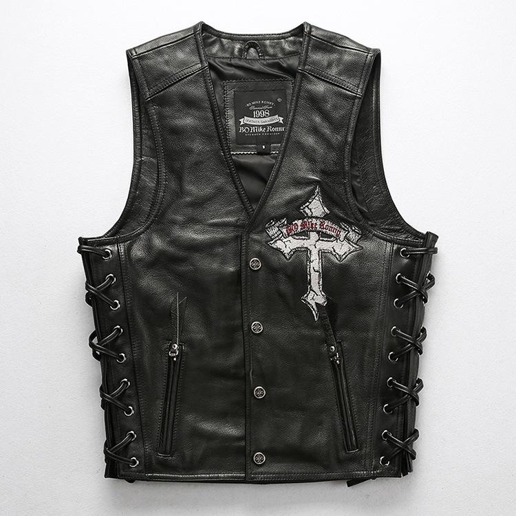 日本産 バイク革ベスト パンク風 ライダーメンズ 牛革バイクジャケット ライダースベスト 牛革バイクベスト バイクウェア レザー ファッション 本革 安い購入 Clinilab Net