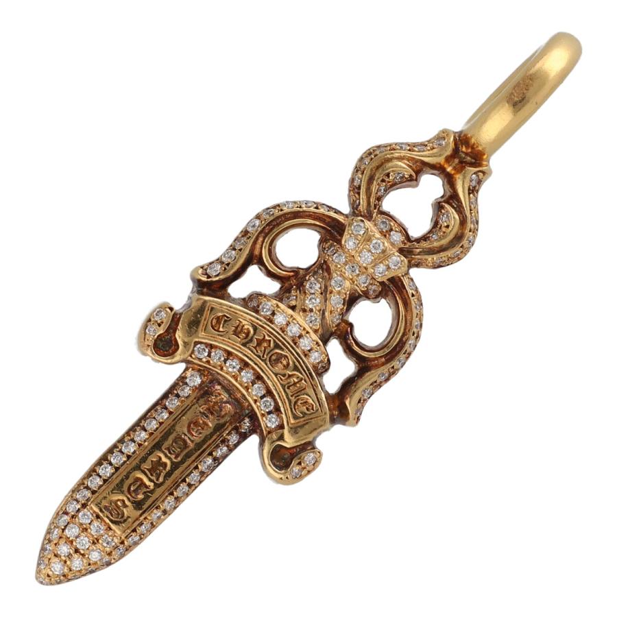 CHROME HEARTS 【中古】 クロムハーツ ダブルダガー 22K パヴェダイヤ 
