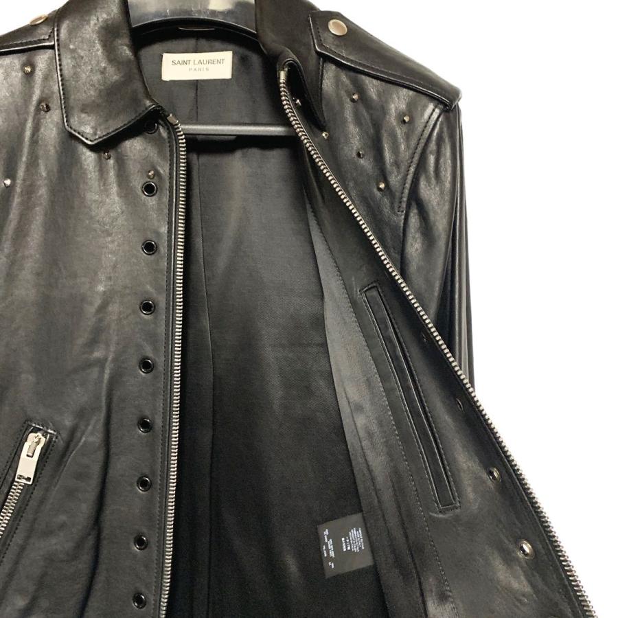 【中古】 Saint Laurent サンローラン スタッズ シングル ライダースジャケット 344669 Y5EC1  20011866 AO｜liqueurbank｜04