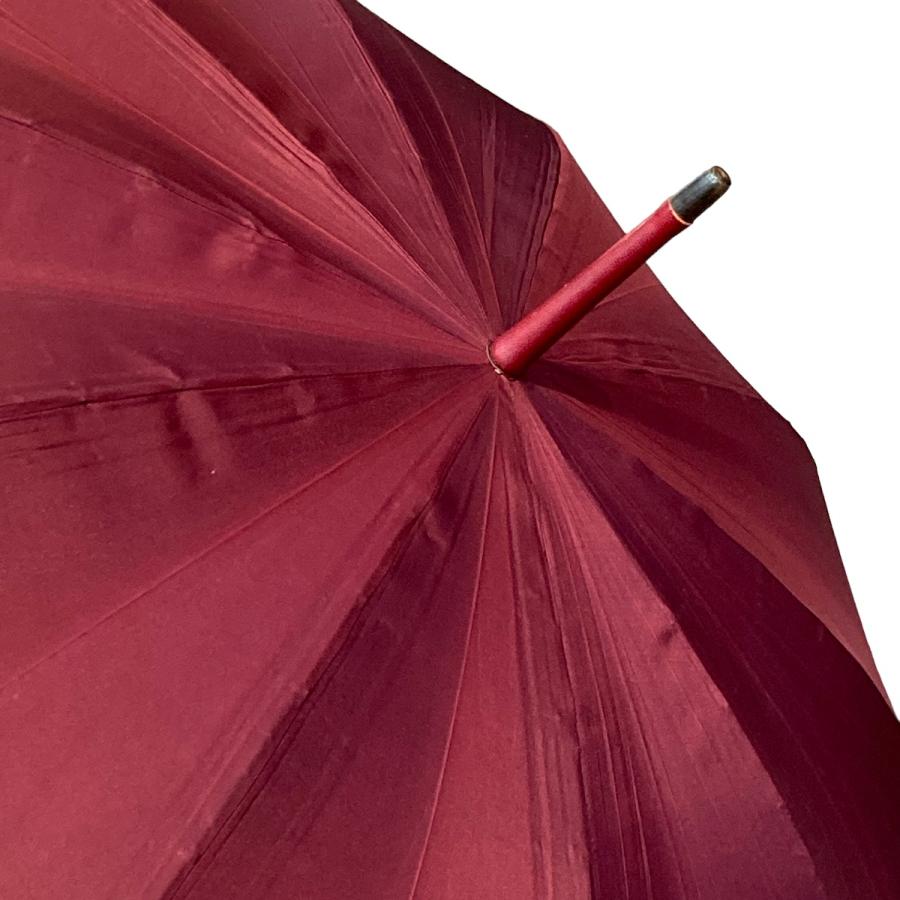 HERMES 【中古】 エルメス レディース雨傘 ワインレツド レザー 