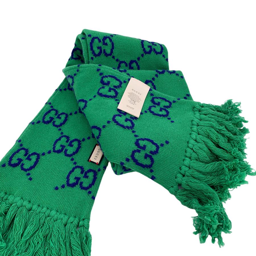 グッチ GUCCI マフラー GG柄 グリーン 676191 ウール 歌舞伎屋 【中古品】 22003843LI 22003843歌舞伎屋