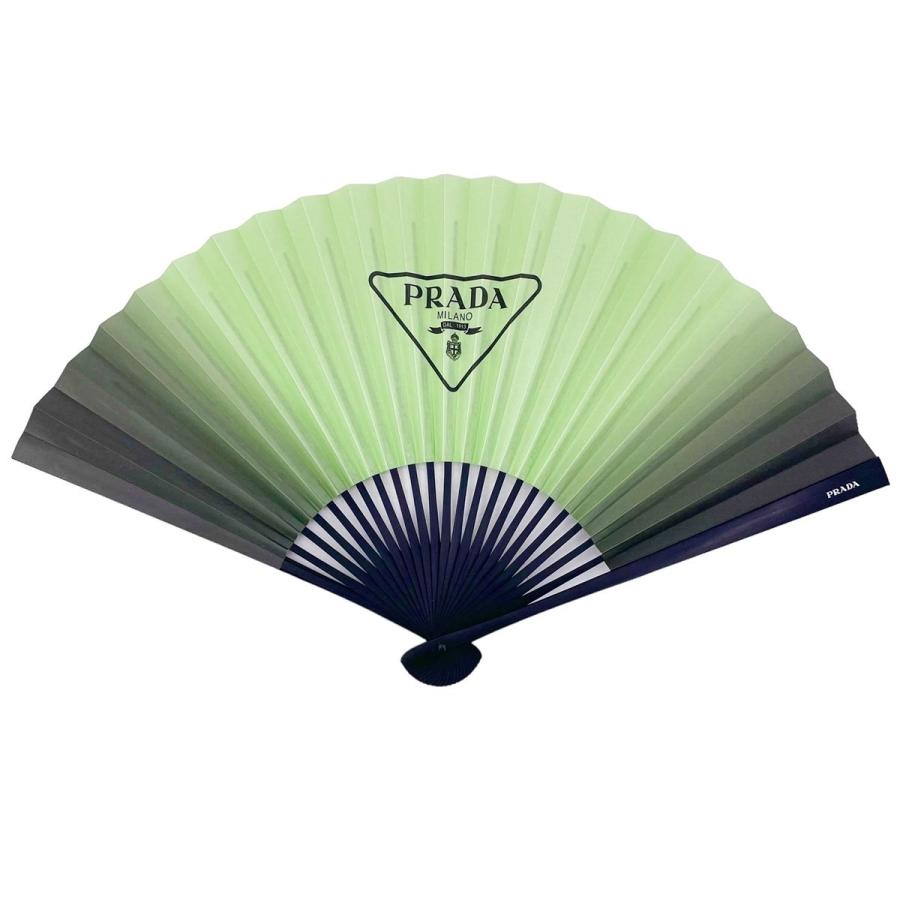 PRADA（プラダ） 【中古】 扇子 うちわ グリーン×ブラック
