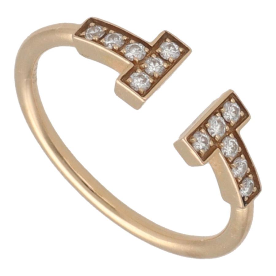 Tiffany Tワイヤーリングローズゴールドダイヤモンド